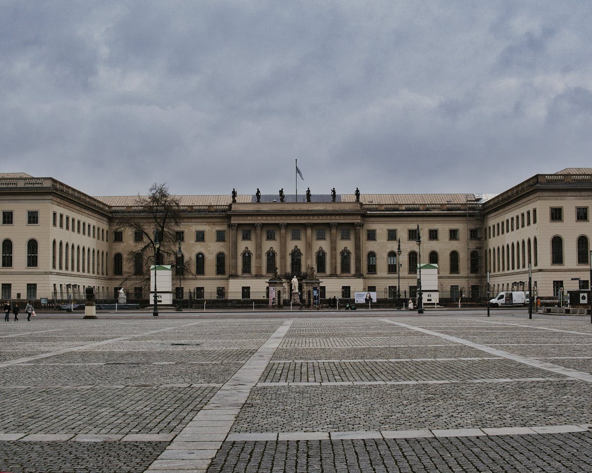 Grand German university building with classical architecture